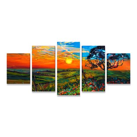 Quadro Grande Paisagem Pôr do Sol Decorativo Mosaico GRD - Bimper Menor preço em Quadro Grande Paisagem Pôr do Sol Decorativo Mosaico GRD - Bimper