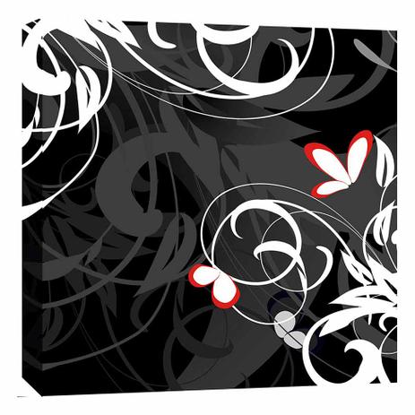 Quadro Impressão Digital Arabescos Preto e Branco 30x30cm Uniart Menor preço em Quadro Impressão Digital Arabescos Preto e Branco 30x30cm Uniart