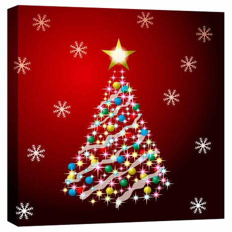 Quadro Impressão Digital Árvore Natal Vermelho 30x30cm Uniart Menor preço em Quadro Impressão Digital Árvore Natal Vermelho 30x30cm Uniart