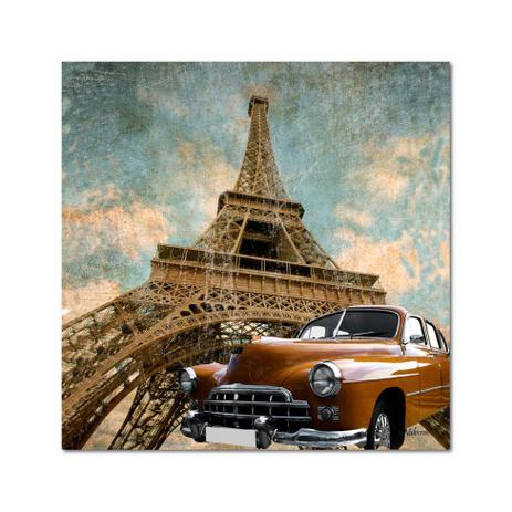 Quadro Impressão Digital Torre Eiffel Carro Marrom 45x45 Uniart Menor preço em Quadro Impressão Digital Torre Eiffel Carro Marrom 45x45 Uniart