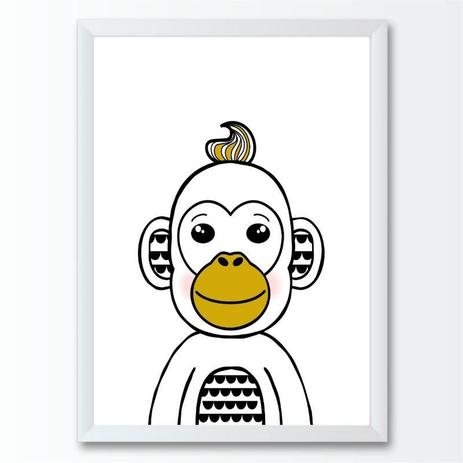 Quadro Infantil Desenho Macaco Conspecto Quadro Decorativo Magazine Luiza