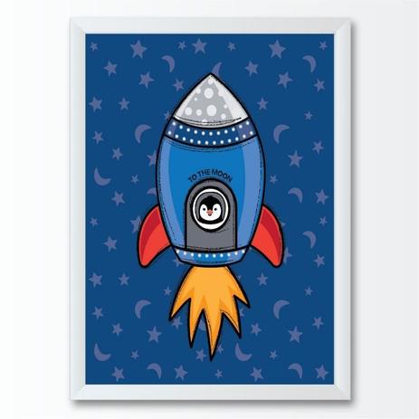 Quadro Infantil Pinguim Foguete Conspecto Quadro Decorativo Magazine Luiza