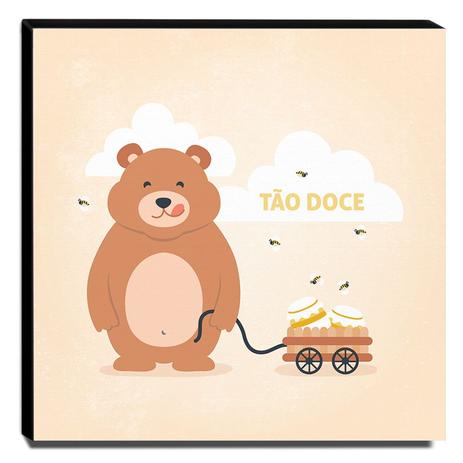 Quadro Infantil Ursinho Tão Doce Canvas 30x30cm-INF234 - Lubrano decor Menor preço em Quadro Infantil Ursinho Tão Doce Canvas 30x30cm-INF234 - Lubrano decor