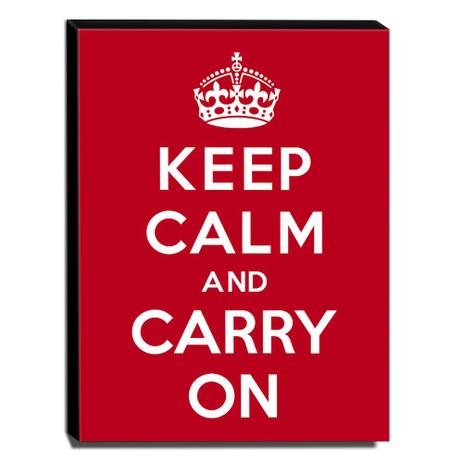 Menor preço em Quadro Keep Calm And Carry On Canvas 40x30cm-KCA01 - Lubrano decor