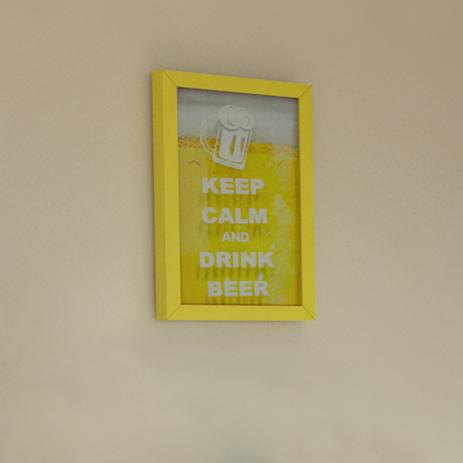 Quadro Keep Calm Beer Porta Tampinhas 17x27x3 cm Amarelo - Kapos é ruim? Quadro Keep Calm Beer Porta Tampinhas 17x27x3 cm Amarelo - Kapos é boa?
