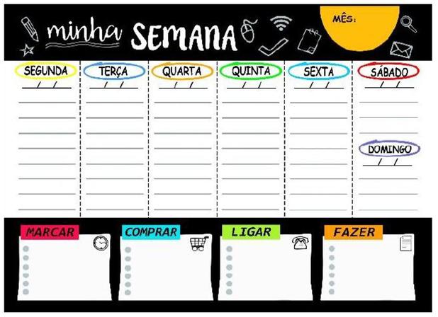 Quadro Lousa Planner - Semanal 02 - De Metal 29X40Cm + caneta - ONZE22 Menor preço em Quadro Lousa Planner - Semanal 02 - De Metal 29X40Cm + caneta - ONZE22