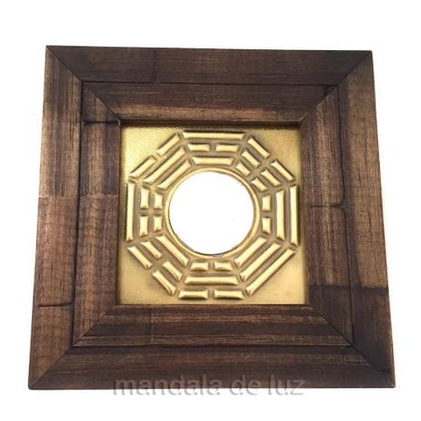 Quadro Madeira Baguá de 12cm - Mandala de luz Menor preço em Quadro Madeira Baguá de 12cm - Mandala de luz