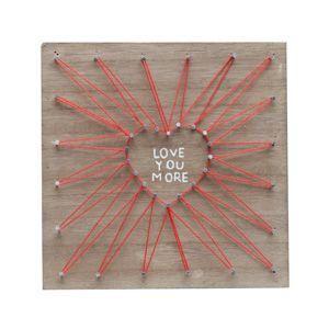 Quadro madeira string art small heart vermelho 20.32x5.08x20.32cm - Urban Menor preço em Quadro madeira string art small heart vermelho 20.32x5.08x20.32cm - Urban