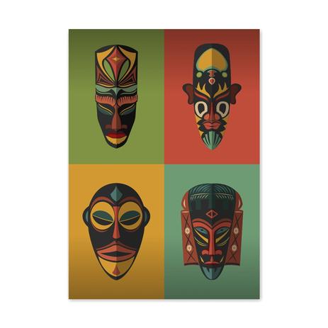 QUADRO MÁSCARAS AFRICANAS - TAMANHO A4 - Placa Decorativa - MDF - Pôster no quadro Menor preço em QUADRO MÁSCARAS AFRICANAS - TAMANHO A4 - Placa Decorativa - MDF - Pôster no quadro