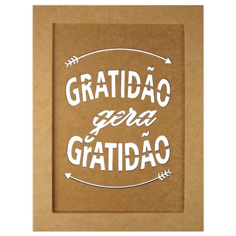Quadro Moldura em MDF Retangular 34,5x25,5cm Gratidão Gera Gratidão - Palácio da Arte é boa?