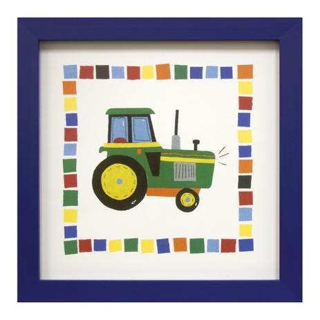 Quadro Montado Com Vidro Trator 23x23cm Azul - Kapos é boa?