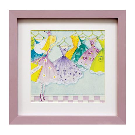 Quadro Montado Com Vidro Vestidos 23x23cm Lilas - Kapos é boa?