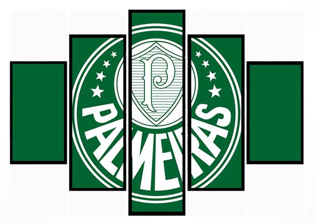Quadro Mosaico 5 Partes Brasao Palmeiras Moldura Preta Art E Cia Menor Preco Com Cupom