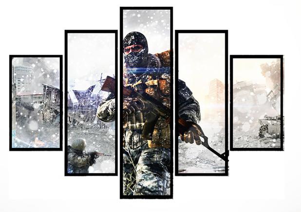 Quadro Mosaico 5 Partes Call Of Duty Moldura Preta Art e Cia é ruim? Quadro Mosaico 5 Partes Call Of Duty Moldura Preta Art e Cia é boa?