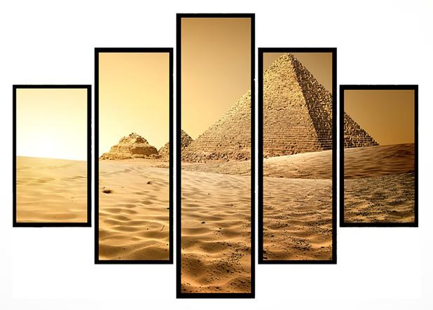 Quadro Mosaico 5 Partes Pirâmide Do Egito Moldura Preta Art e Cia é boa?