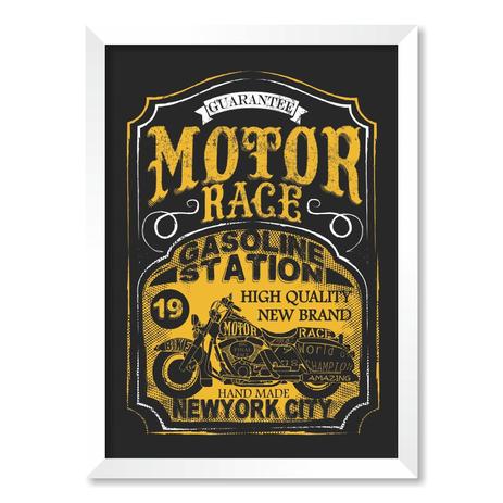QUADRO MOTOR RACE - TAMANHO A5 - Moldura Branca Sem Acrílico - Pôster no quadro Menor preço em QUADRO MOTOR RACE - TAMANHO A5 - Moldura Branca Sem Acrílico - Pôster no quadro