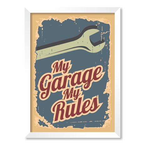 QUADRO MY GARAGE MY RULES - TAMANHO A3 - Moldura Branca Sem Acrílico - Pôster no quadro é boa?