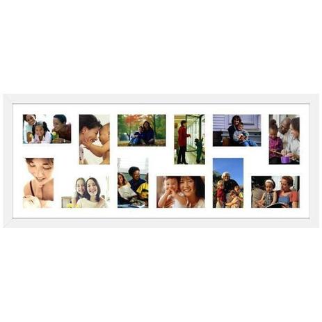 Quadro Painel de Fotos Decorativo para 12 Fotos Branco 90x40cm - Decore pronto Menor preço em Quadro Painel de Fotos Decorativo para 12 Fotos Branco 90x40cm - Decore pronto