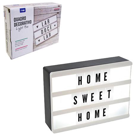 Quadro / painel decorativo luminoso light box cinema com 96 letras a pilha / usb 20x15cm - Fwb Menor preço em Quadro / painel decorativo luminoso light box cinema com 96 letras a pilha / usb 20x15cm - Fwb