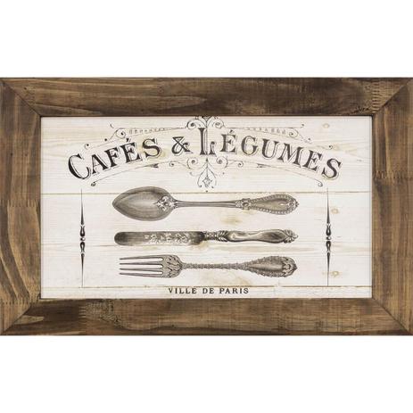 Quadro para Cozinha com Moldura Rústica Café Legumes 60x40cm - Decore pronto Menor preço em Quadro para Cozinha com Moldura Rústica Café Legumes 60x40cm - Decore pronto