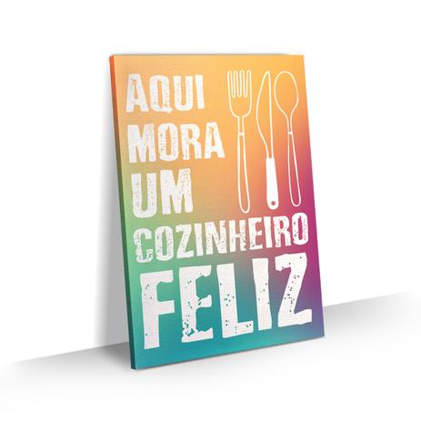 Quadro Para Cozinha Gourmet Frase Cozinheiro Feliz 60x40 - Bimper é boa?