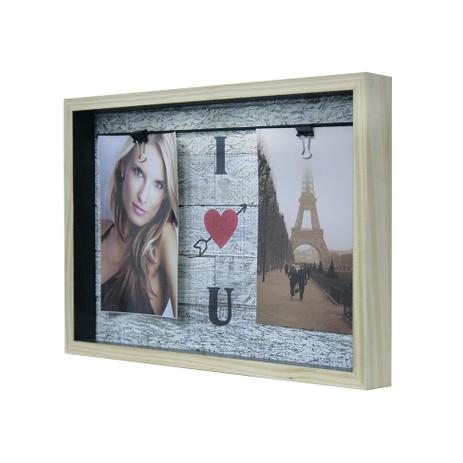 Quadro para Fotos I Love You Varal Colorido 22x32cm - Kapos Menor preço em Quadro para Fotos I Love You Varal Colorido 22x32cm - Kapos