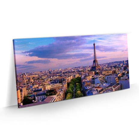 Quadro Paris Torre Eiffel Paisagem Entardecer Tela 100x50 - Bimper Menor preço em Quadro Paris Torre Eiffel Paisagem Entardecer Tela 100x50 - Bimper