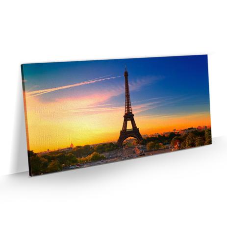 Quadro Paris Torre Eiffel Paisagem Pôr do Sol Tela 100x50 - Bimper Menor preço em Quadro Paris Torre Eiffel Paisagem Pôr do Sol Tela 100x50 - Bimper