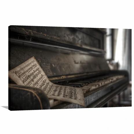 Quadro Piano Vintage Retro Decorativo Com Tela Em Tecido Wall Frame Quadro Decorativo Magazine Luiza