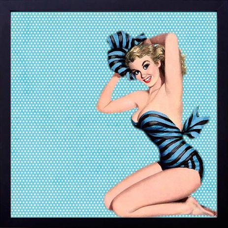 Quadro Pin Up Decorativo Blue 40x40cm - Decore pronto Menor preço em Quadro Pin Up Decorativo Blue 40x40cm - Decore pronto