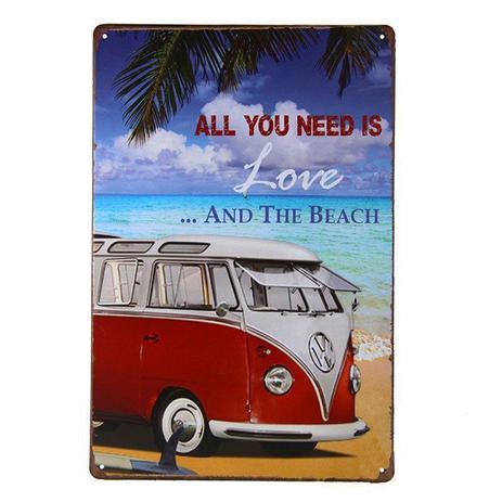 Quadro Placa Metal Decorativa Vintage Love and Beach 20x30 - Da Menor preço em Quadro Placa Metal Decorativa Vintage Love and Beach 20x30 - Da