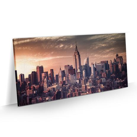 Quadro Pôr do Sol Nova York Tela Tecido Canvas Sala 80x40 - Bimper Menor preço em Quadro Pôr do Sol Nova York Tela Tecido Canvas Sala 80x40 - Bimper