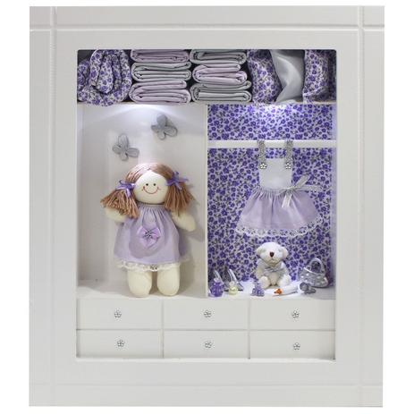 Quadro Porta Maternidade Closet - Floral Lilás - Nita baby Menor preço em Quadro Porta Maternidade Closet - Floral Lilás - Nita baby