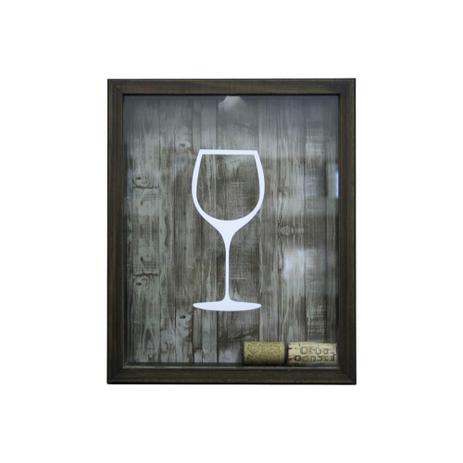 Quadro Porta Rolha em Madeira Taça de Vinho 22x27cm Imbuia - Kapos Menor preço em Quadro Porta Rolha em Madeira Taça de Vinho 22x27cm Imbuia - Kapos