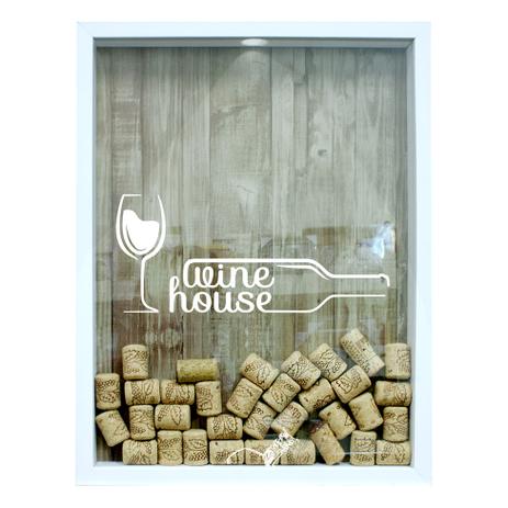 Quadro Porta Rolhas 32x42x4Cm Wine House Branco - Kapos é boa?