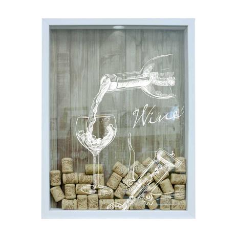 Quadro Porta Rolhas 32x42x4cm Wine Taça Branco - Kapos é ruim? Quadro Porta Rolhas 32x42x4cm Wine Taça Branco - Kapos é boa?