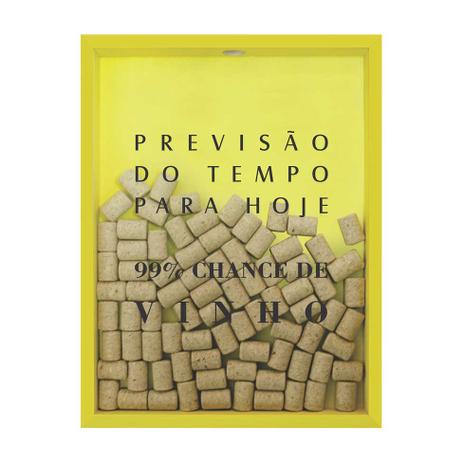 Quadro Porta Rolhas de Vinho Previsão Do Tempo 32x42x4cm Amarelo - Kapos Menor preço em Quadro Porta Rolhas de Vinho Previsão Do Tempo 32x42x4cm Amarelo - Kapos