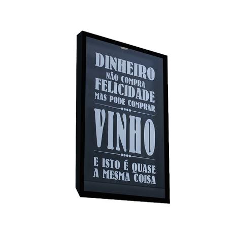 Quadro Porta Rolhas Felicidade 30x50x5 Pto - Kapos Menor preço em Quadro Porta Rolhas Felicidade 30x50x5 Pto - Kapos