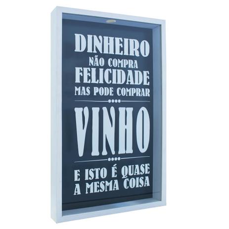 Quadro Porta Rolhas Felicidade Branco - Kapos Menor preço em Quadro Porta Rolhas Felicidade Branco - Kapos
