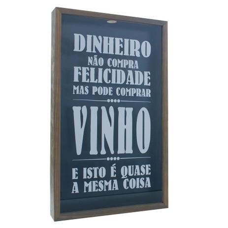 Quadro Porta Rolhas Felicidade Natural - Kapos Menor preço em Quadro Porta Rolhas Felicidade Natural - Kapos