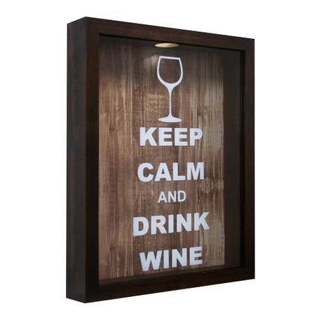 Quadro Porta Rolhas Keep Calm Betume 22x27cm - Kapos é boa?