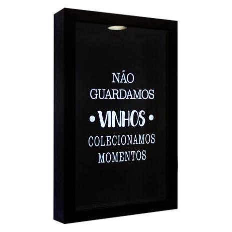 Quadro Porta Rolhas Não Guardamos Vinho Preto 17x27cm - Kapos é boa?