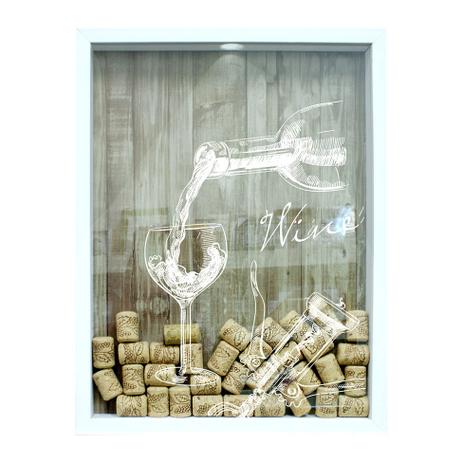 Quadro Porta Rolhas Wine Branco - Kapos Menor preço em Quadro Porta Rolhas Wine Branco - Kapos