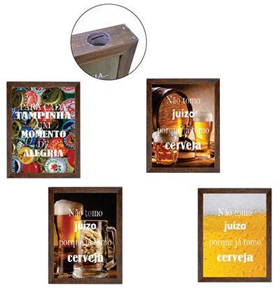 Quadro porta tampinha com moldura rustica 25x35cm - Art frame Menor preço em Quadro porta tampinha com moldura rustica 25x35cm - Art frame