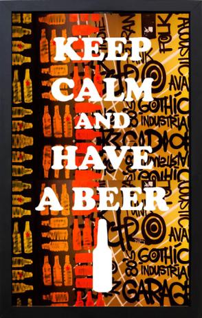 Quadro Porta Tampinhas Arte Keep Calm And Have A Beer 28x43x5cm - Decore pronto Menor preço em Quadro Porta Tampinhas Arte Keep Calm And Have A Beer 28x43x5cm - Decore pronto