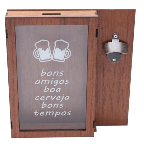 Menor preço em Quadro Porta Tampinhas com Abridor de Garrafas Woodart