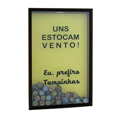 Quadro Porta Tampinhas Vento Imbuia - Kapos Menor preço em Quadro Porta Tampinhas Vento Imbuia - Kapos