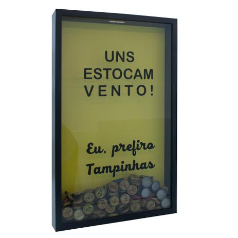 Quadro Porta Tampinhas Vento Preto - Kapos Menor preço em Quadro Porta Tampinhas Vento Preto - Kapos