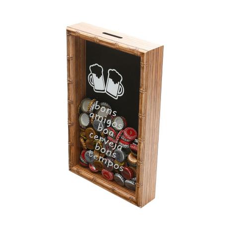 Quadro porta-tampinhas Woodart Bons Amigos 46,5x30,5x5cm Menor preço em Quadro porta-tampinhas Woodart Bons Amigos 46,5x30,5x5cm