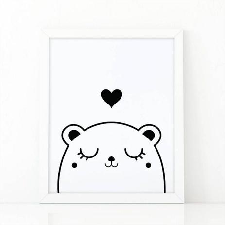 Quadro Poster Infantil desenho urso preto e branco - Conspecto Menor preço em Quadro Poster Infantil desenho urso preto e branco - Conspecto